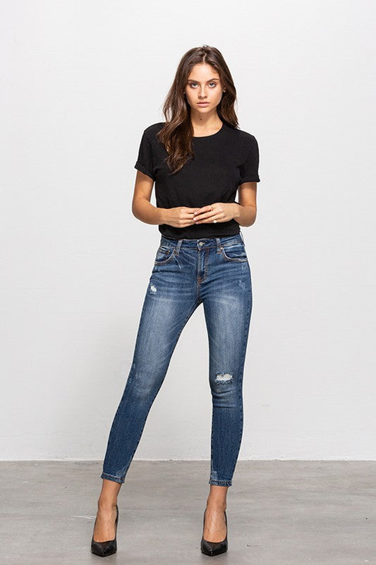 MID-RISE ANKLE SKINNY JEANS