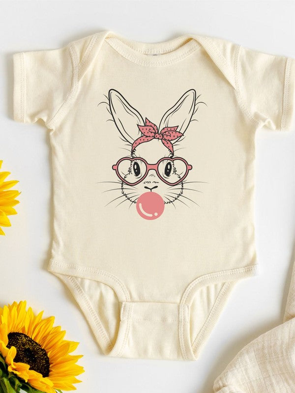 Bunny with Bubble Gum Baby Onesie