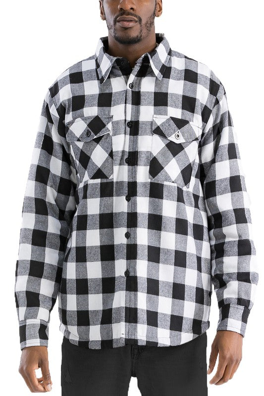 Mens Quilted Padded Flannel