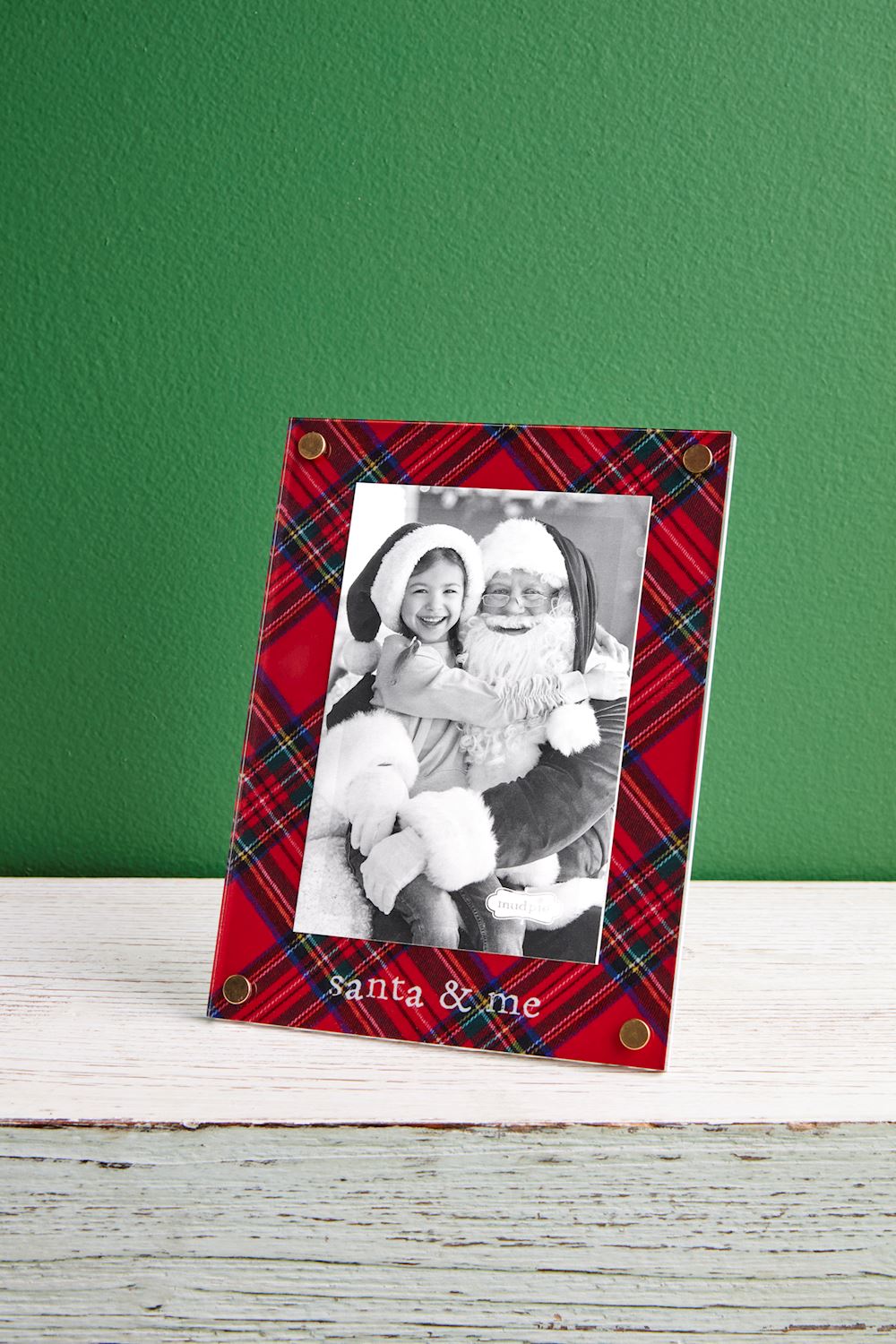 Santa and me Tartan Plaid Picture Frame