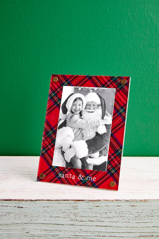 Santa and me Tartan Plaid Picture Frame