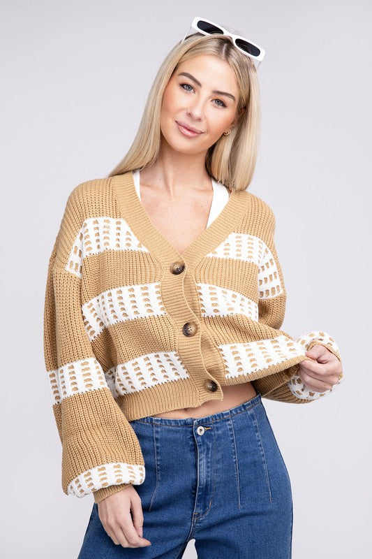 Striped Colorblock Cardigan