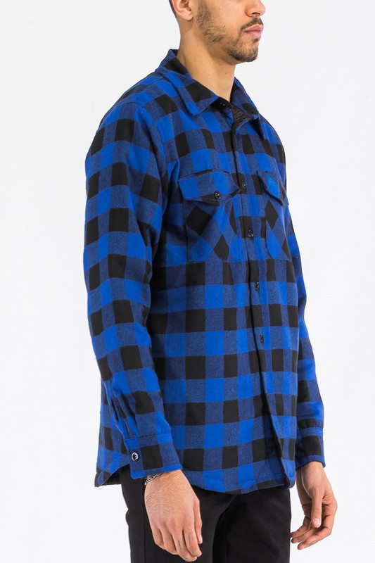 Mens Quilted Padded Flannel